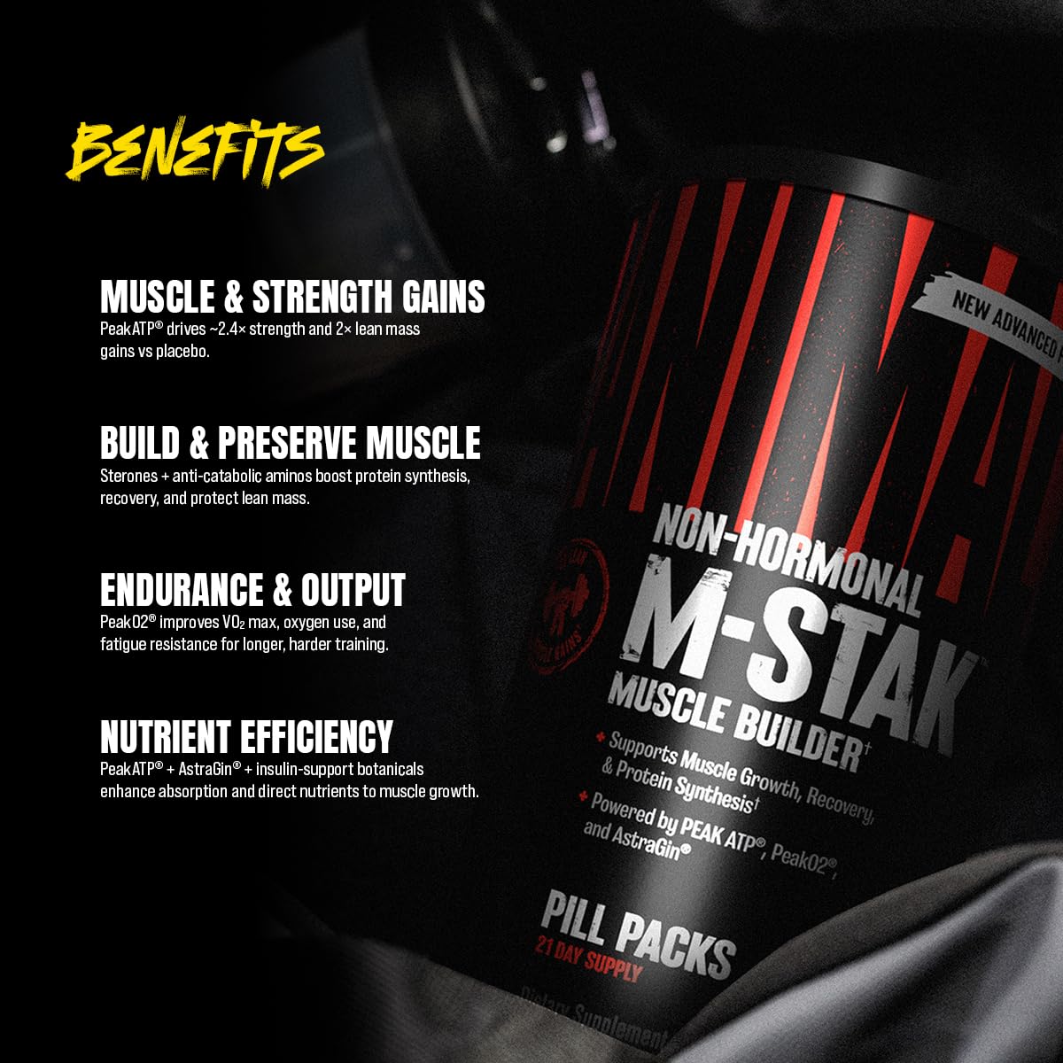 Buy supplements Animal M-Stak - Muscle Builder and Anabolic Mass Gainer Supplement for Bodybuilding - Lean Muscle Growth, Amino Complex and Pre Workout Energy, 21 Packs - Vitaza UK Supplements UK