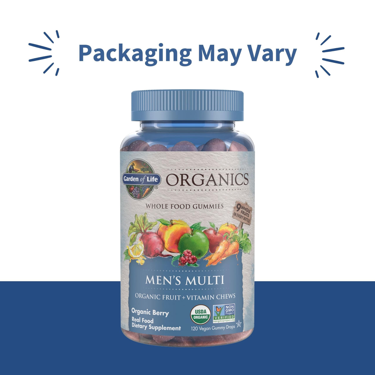 Buy supplements Garden of Life Organics Men's Gummy Vitamins - Berry - Certified Organic, Non-GMO, Vegan, Kosher Complete Multi - Methyl B12, C & D3 - Gluten - Vitaza UK Supplements UK