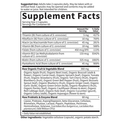 Buy supplements Garden of Life Vitamin B Complex, 120 Vegan Capsules, High Potency Vitamins for Energy & Metabolism with B6, Folate & B12 - Vitaza UK Supplements UK