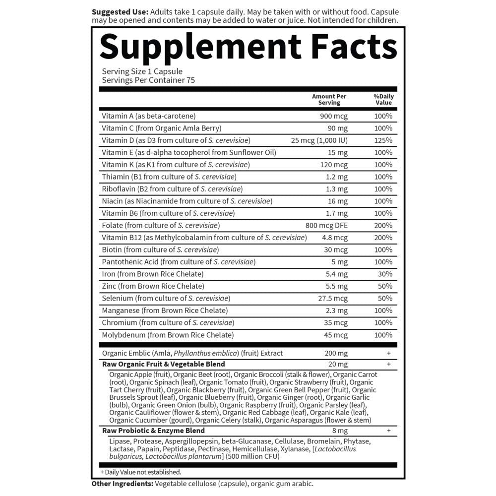 Buy supplements Garden of Life Vitamin Code Raw One for Women, Once Daily Women's Multivitamin - 75 Capsules, One a Day Vitamins Whole Food Iron, Vitaza UK Supplements UK