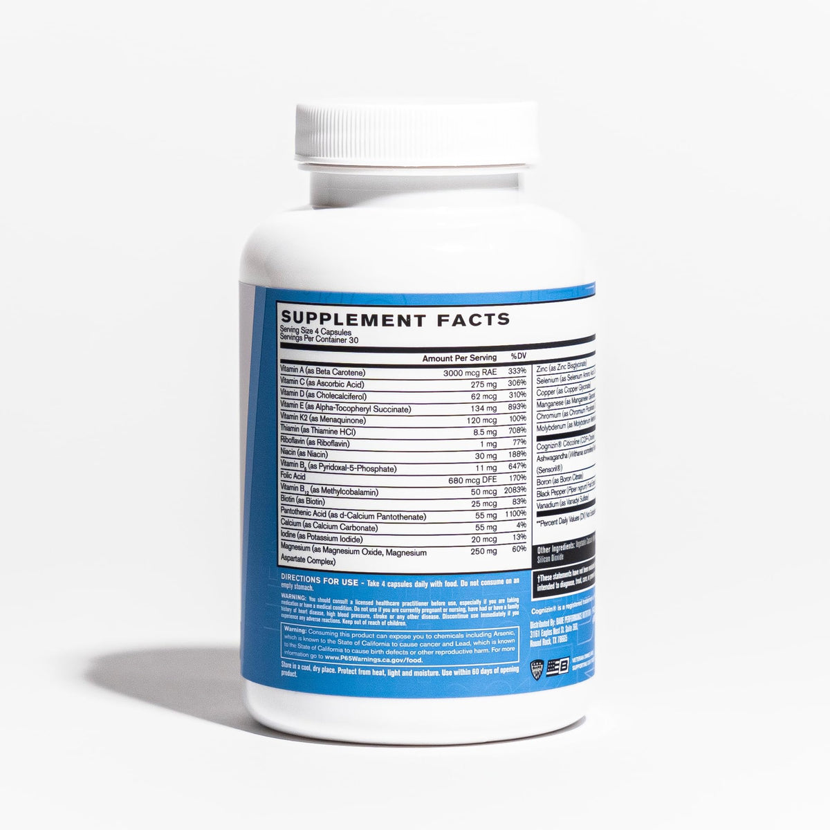 Buy supplements BARE PERFORMANCE NUTRITION, BPN Strong Multi-Vitamin, Foundational Health, Improved Mood and Sleep, Adaptogens, Improved Cognitive Health - Vitaza UK Supplements UK