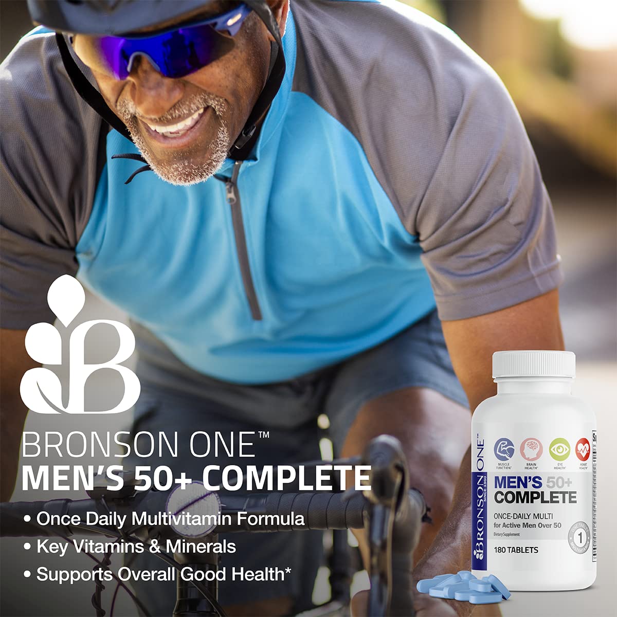 Buy supplements Bronson ONE Daily Mens 50+ Complete Multivitamin Multimineral, 180 Tablets - Vitaza UK Supplements UK
