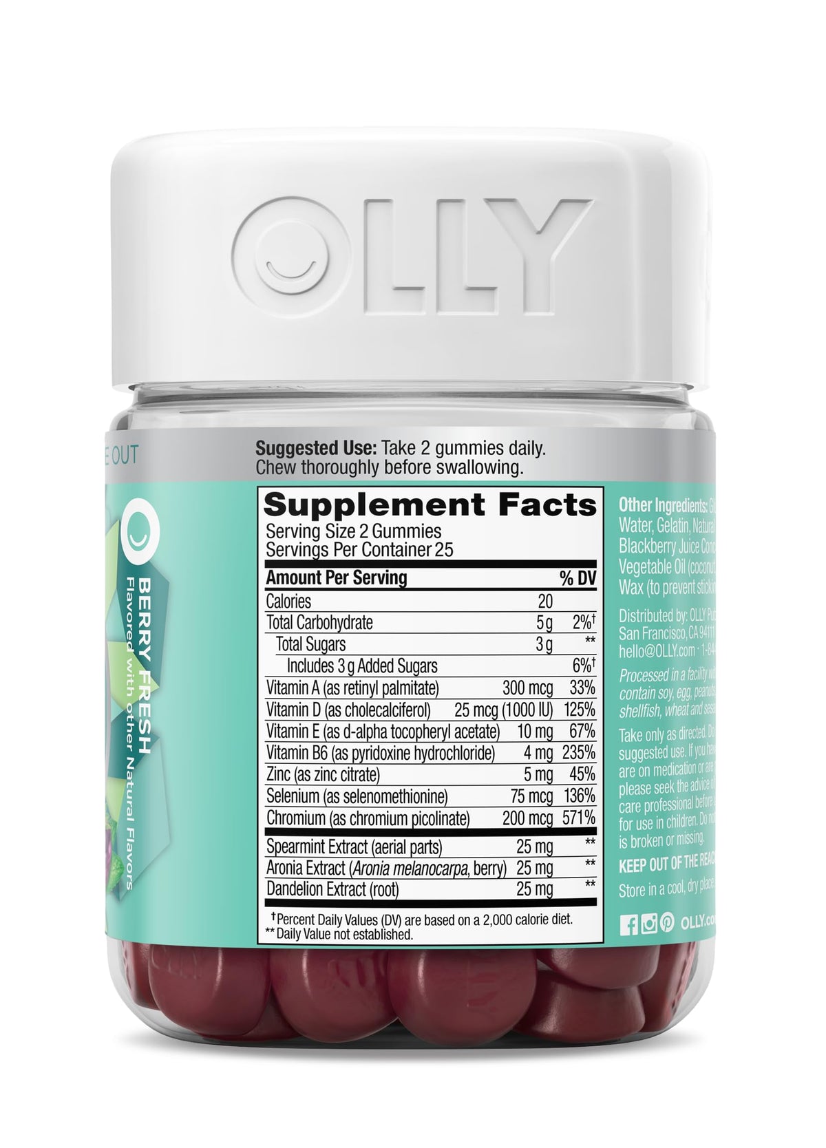 Buy supplements OLLY Flawless Complexion Gummy, Clear and Healthy Skin Support, Vitamins E, A, Zinc, Chewable Supplement, Berry - 50 Count (Pack of 1) - Vitaza UK Supplements UK