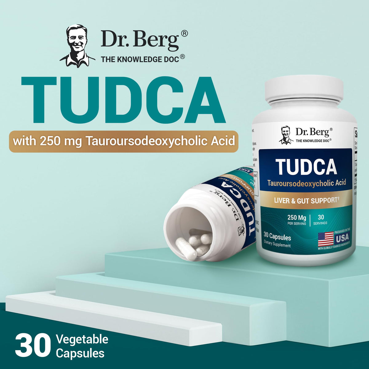 Buy supplements Dr. Berg TUDCA Supplement (Tauroursodeoxycholic Acid) - Powerful Formula for Liver Health, Bile Flow, Gallbladder Support - Vitaza UK Supplements UK