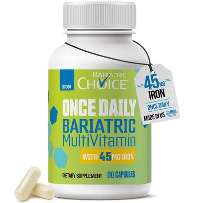 Buy supplements Bariatric Choice Once-Daily Bariatric Multivitamin with 45 mg of Iron | Easy to Swallow Capsule | Vitamin for Bariatric Surgery Patients - Vitaza UK Supplements UK