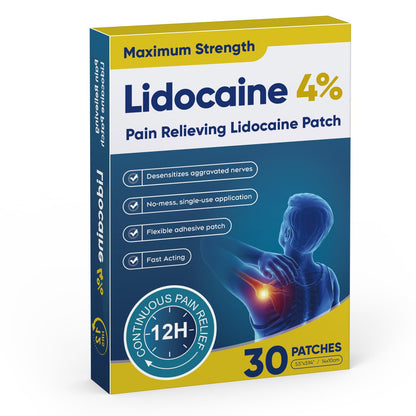 Teemofe 4% Lidocaine Pain Relief Patches – Maximum OTC Strength, Fast-Acting Targeted Relief, for Muscle & Joint Discomfort, 30 Count-10 TeemofeBuy Supplements Australia