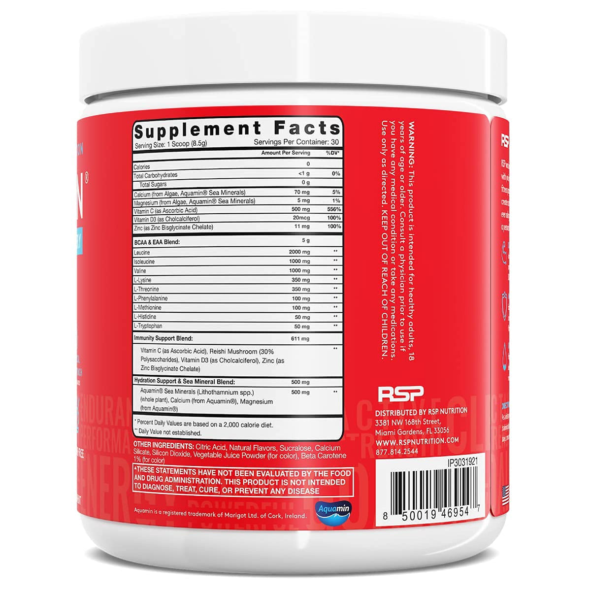 RSP NUTRITION AminoLean Pre Workout Energy (Watermelon 30 Servings) with AminoLean Recovery Post Workout Boost (Tropical Island Punch 30 Servings)