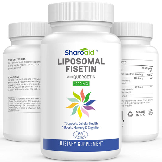 Sharoaid Liposomal Fisetin with Quercetin Supplements 1200 mg per Serving,High Absorpti