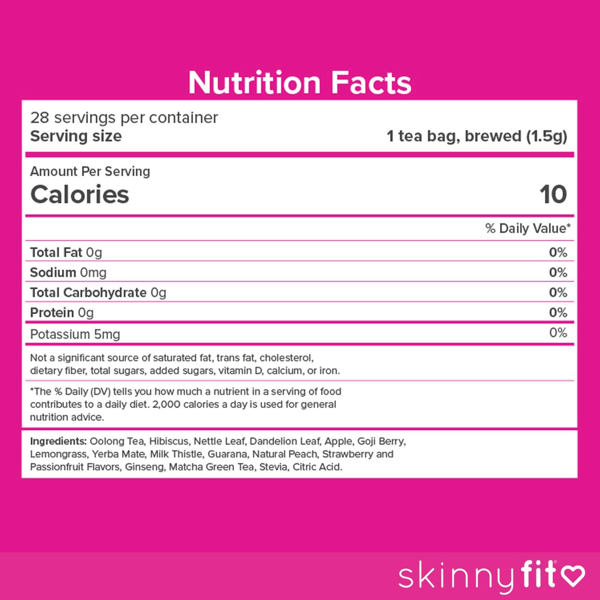 SkinnyFit Detox Tea: All-Natural, Laxative-Free, Supports A Healthy Weight