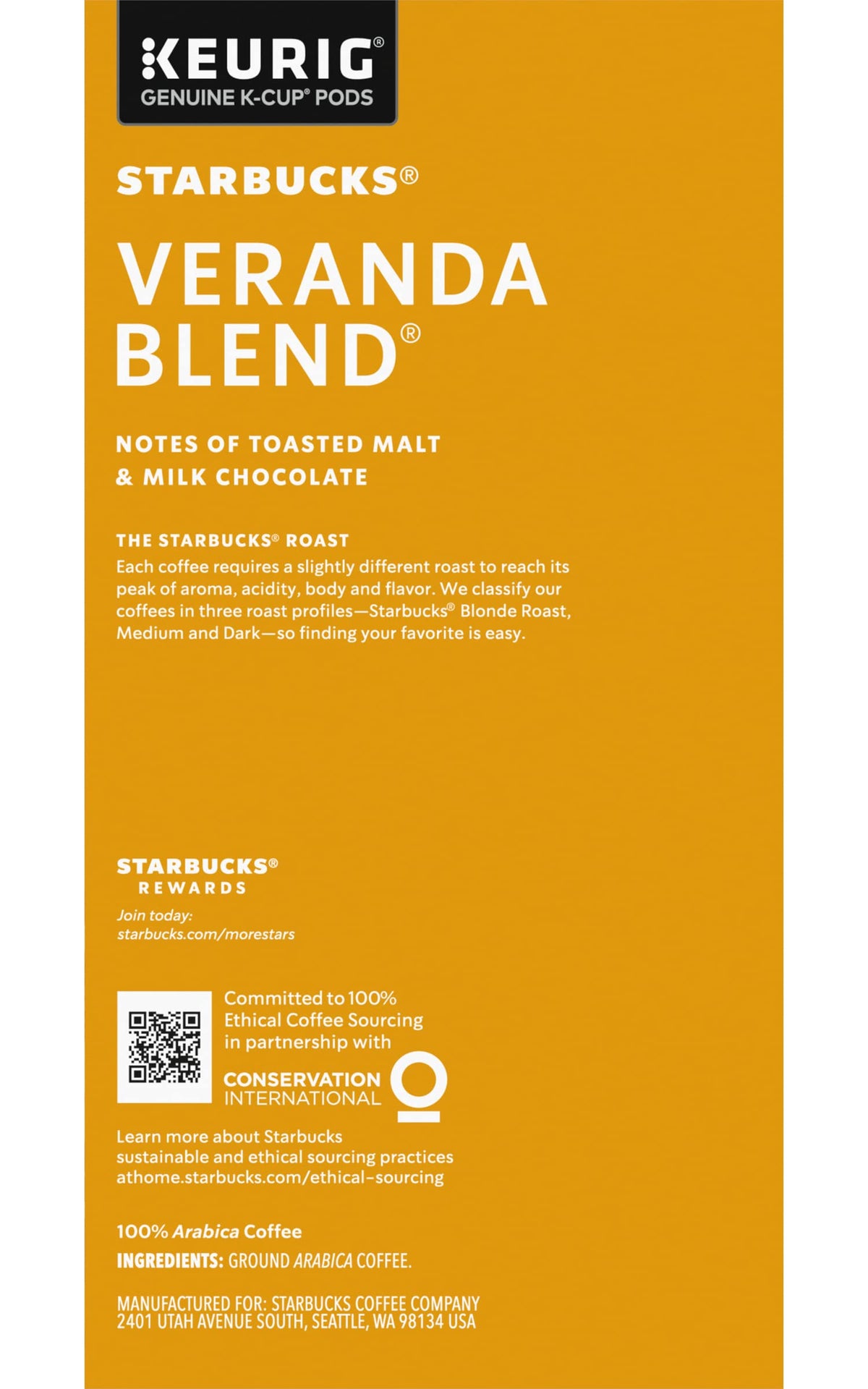 Starbucks Veranda Blend Coffee K-Cups,4/24 Pack-96 K-Cups StarbucksBuy Supplements Australia