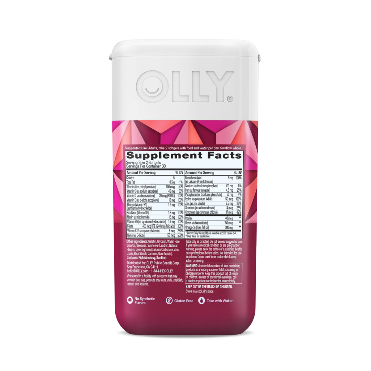 Buy supplements OLLY Ultra Women's Multi Softgels, Overall Health and Immune Support, Omega-3s, Iron, Vitamins A, D, C, E, B12, Daily Multivitamin, 30 Day Supply - 60 Count - Vitaza UK Supplements UK
