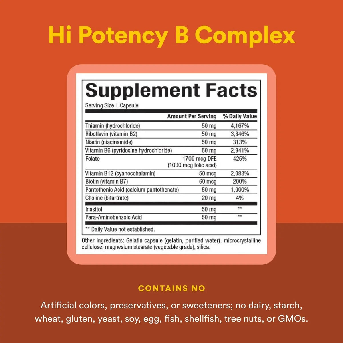 Natural Factors Hi Potency B Complex, 50 mg, 90 Capsules Natural FactorsBuy Supplements Australia