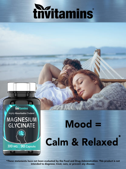 Buy supplements tnvitamins Magnesium Glycinate 300mg, 90 Capsules | High Absorption Chelated Magnesium for Sleep, Calm & Muscle Support - Vitaza UK Supplements UK
