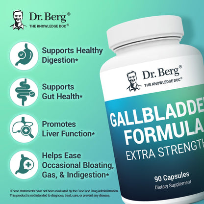 Buy supplements Dr. Berg Gallbladder Formula Extra Strength - with Ox Bile Powder and Conjugated Bile Acid - Digestive Enzymes Proprietary Blend - Full 45-Day Supply - 90 Vegetable Capsules - Vitaza UK Supplements UK