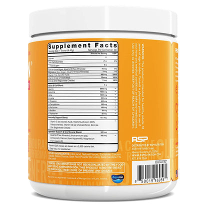 RSP NUTRITION AminoLean Pre Workout Energy (Fruit Punch 30 Servings) with AminoLean Recovery Post Workout Boost (Blood Orange 30 Servings)
