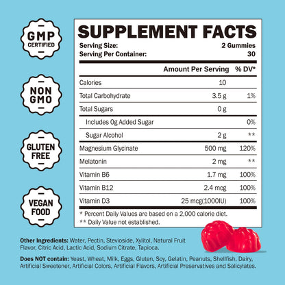 Buy supplements Greabby Magnesium Glycinate Gummies 500mg for Adults Sleep Support, Chewable Magnesium Gummies for Women & Men - Vitaza UK Supplements UK