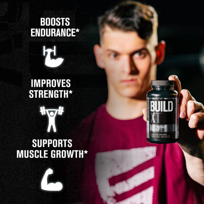 Jacked Factory Nitrosurge Pre-Workout in Cherry Limeade & Build XT Muscle Building Bundle for Men & Women