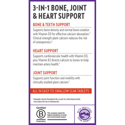Buy supplements New Chapter Calcium Supplement - Bone Strength Plant-Based USDA Organic Calcium with Magnesium, Vitamin D3+K2, for Bone Health & Joint Mobility, Heart Support - Vitaza UK Supplements UK