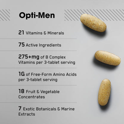 Buy supplements Optimum Nutrition Opti-Men, Vitamin C, Zinc and Vitamin D, E, B12 for Immune Support Mens Daily Multivitamin Supplement - Vitaza UK Supplements UK