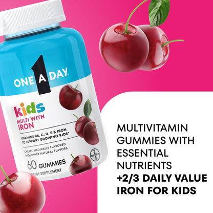 Buy supplements One A Day Kids Multivitamin with Iron Gummy, Vitamin D, Vitamin C, E, Zinc for Immune Support, Gummy Vitamins, Kids Multivitamin Gummies with Iron - Vitaza UK Supplements UK