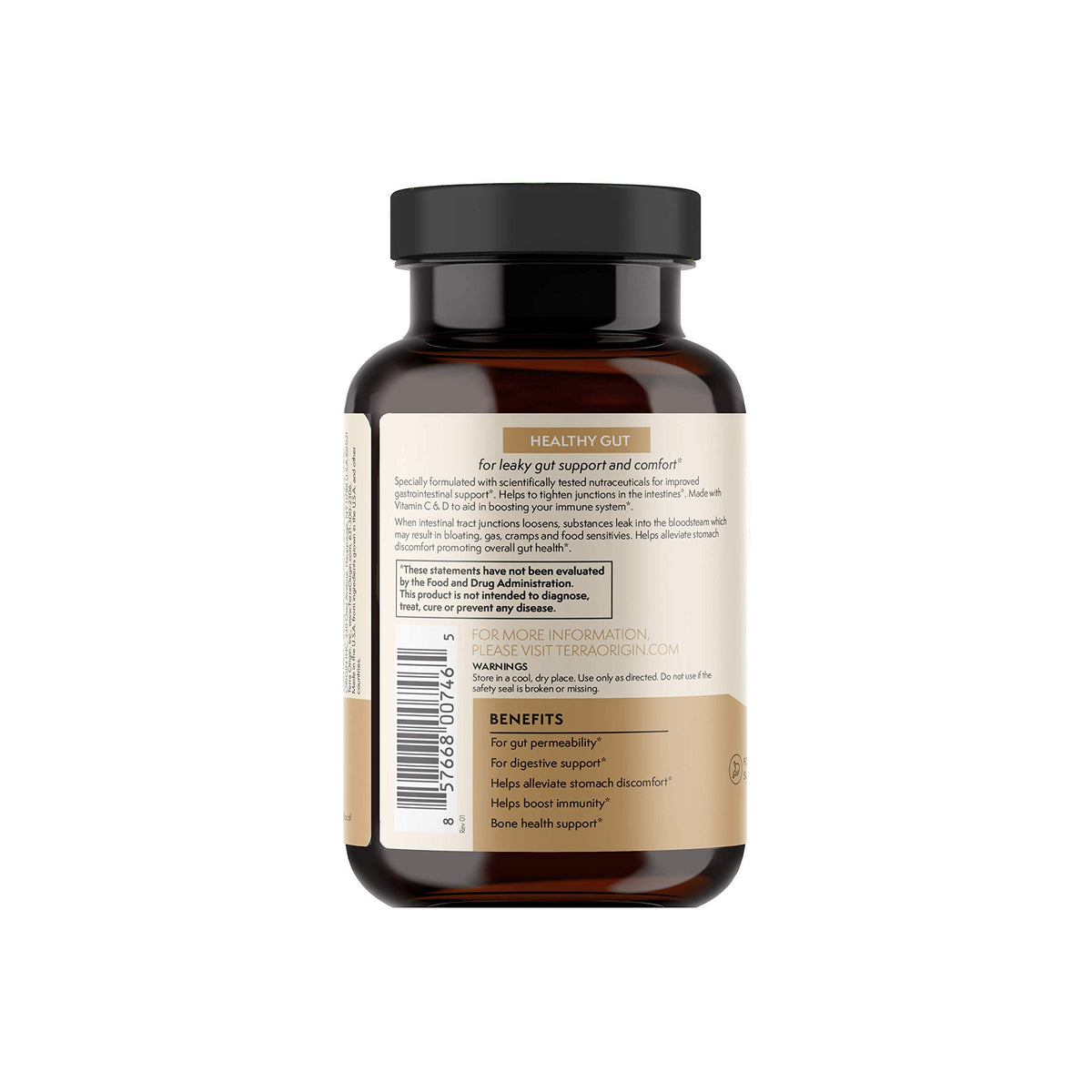 Buy supplements TERRA ORIGIN Healthy Gut Capsules with Immunity Boost | 90 Capsules | Non GMO, Gluten Free, Dairy Free | Digestive Support for Men and Women - Vitaza UK Supplements UK