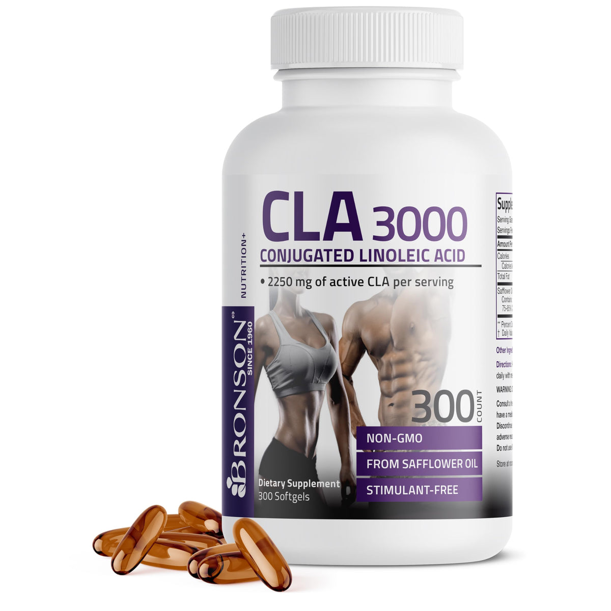 Buy supplements Bronson CLA 3000 Extra High Potency Supports Healthy Weight Management Lean Muscle Mass Non-Stimulating - Vitaza UK Supplements UK
