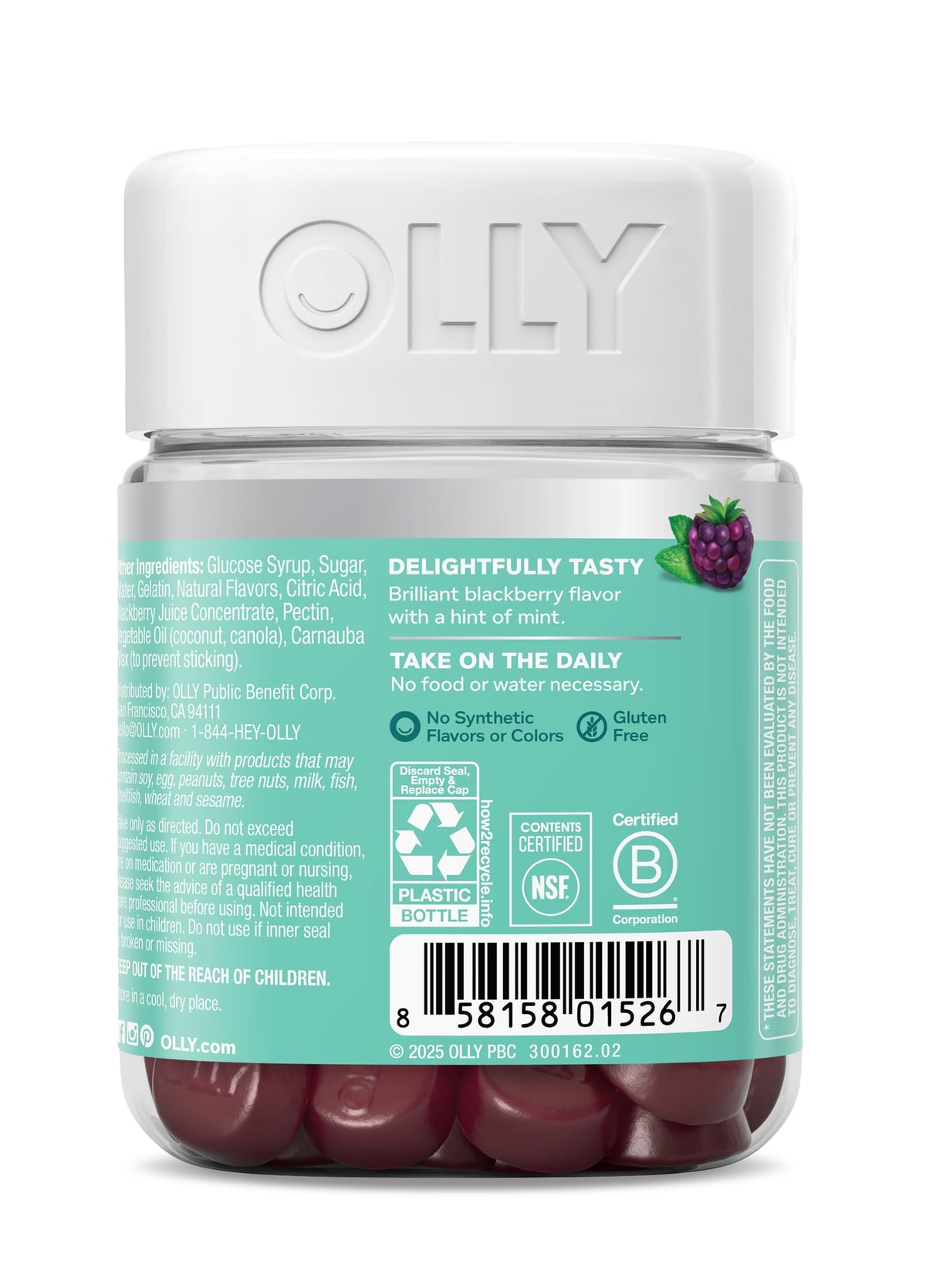 Buy supplements OLLY Flawless Complexion Gummy, Clear and Healthy Skin Support, Vitamins E, A, Zinc, Chewable Supplement, Berry - 50 Count (Pack of 1) - Vitaza UK Supplements UK