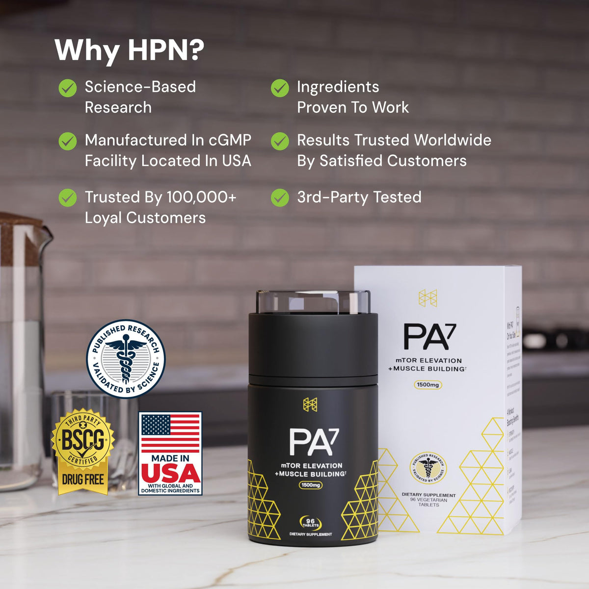 Buy supplements HPN PA(7) Phosphatidic Acid Muscle Builder Top Natural Muscle Builder - Boost mTOR | Build Mass and Strength from Your Workout | 30 Day Supply - Vitaza UK Supplements UK