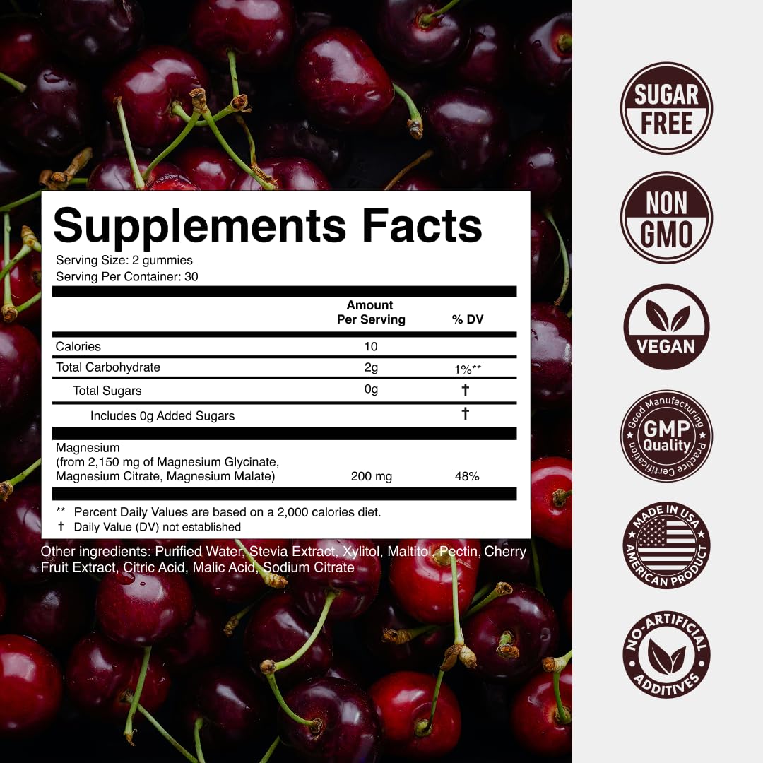 Buy supplements Magnesium Gummies 3in1 - Glycinate, Citrat, Malate 2150 MG High Absorption Supplement, Sugar-Free, Vegan, Chews for Men & Women, Inspired by Wellness Traditions - Vitaza UK Supplements UK