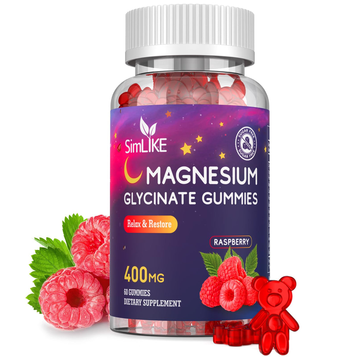 Buy supplements Magnesium Glycinate Gummies 400mg, High Absorption Magnesium Gummies with L-Theanine, Ashwagandha & GABA for Relaxation, Stress Relief & Slee - Vitaza UK Supplements UK