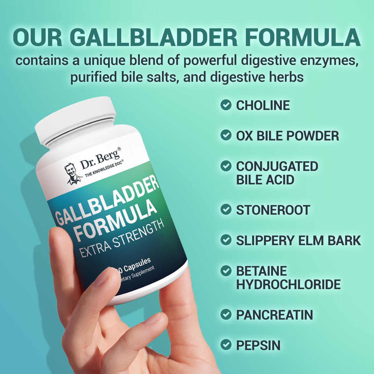Buy supplements Dr. Berg Gallbladder Formula Extra Strength - with Ox Bile Powder and Conjugated Bile Acid - Digestive Enzymes Proprietary Blend - Full 45-Day Supply - 90 Vegetable Capsules - Vitaza UK Supplements UK