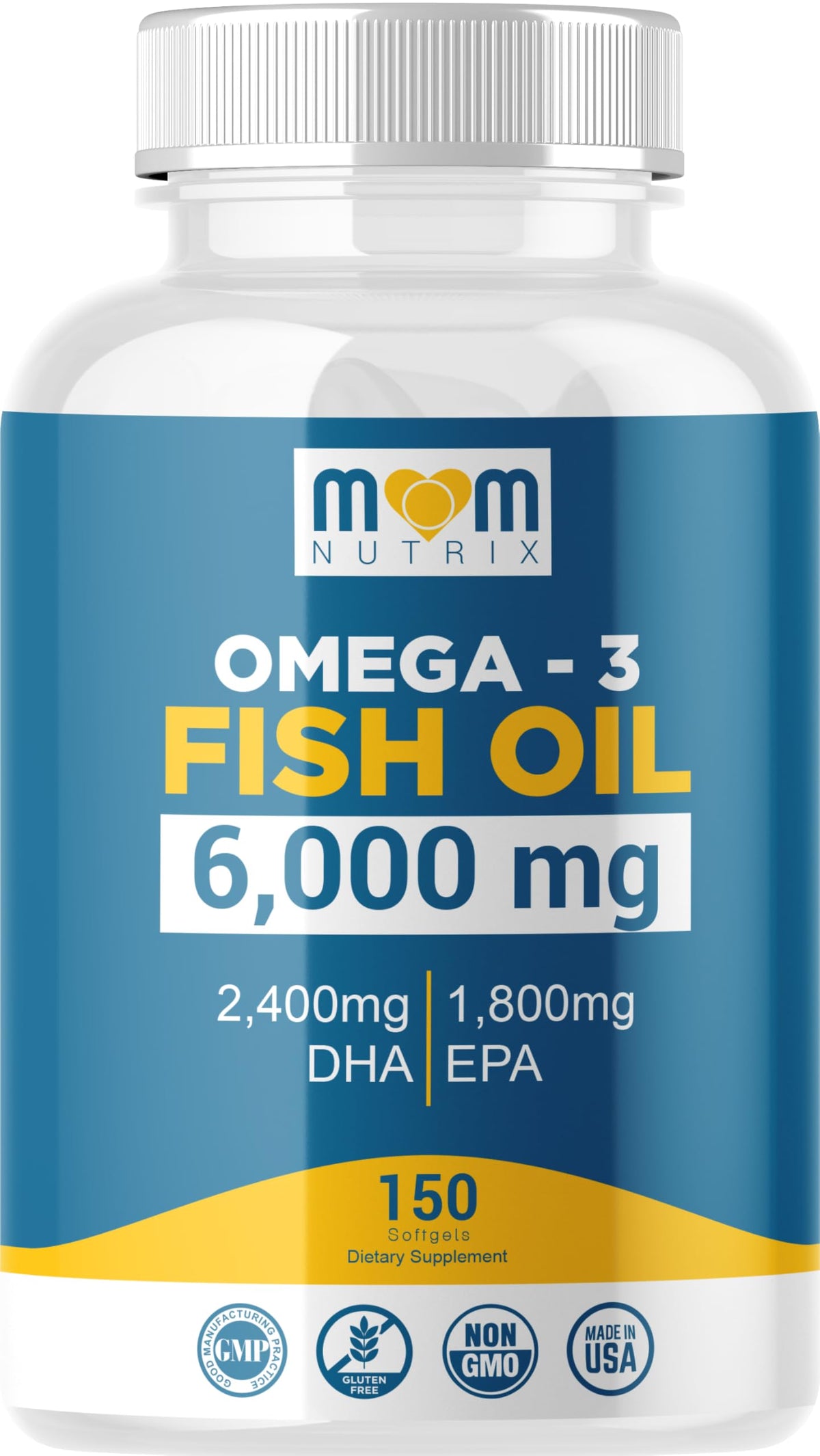 Buy supplements Omega 3 Fish Oil with Maximum EPA DHA - Supports Brain, Liver, Heart & Immunity - Made in The USA - 150 Softgels - Vitaza UK Supplements UK