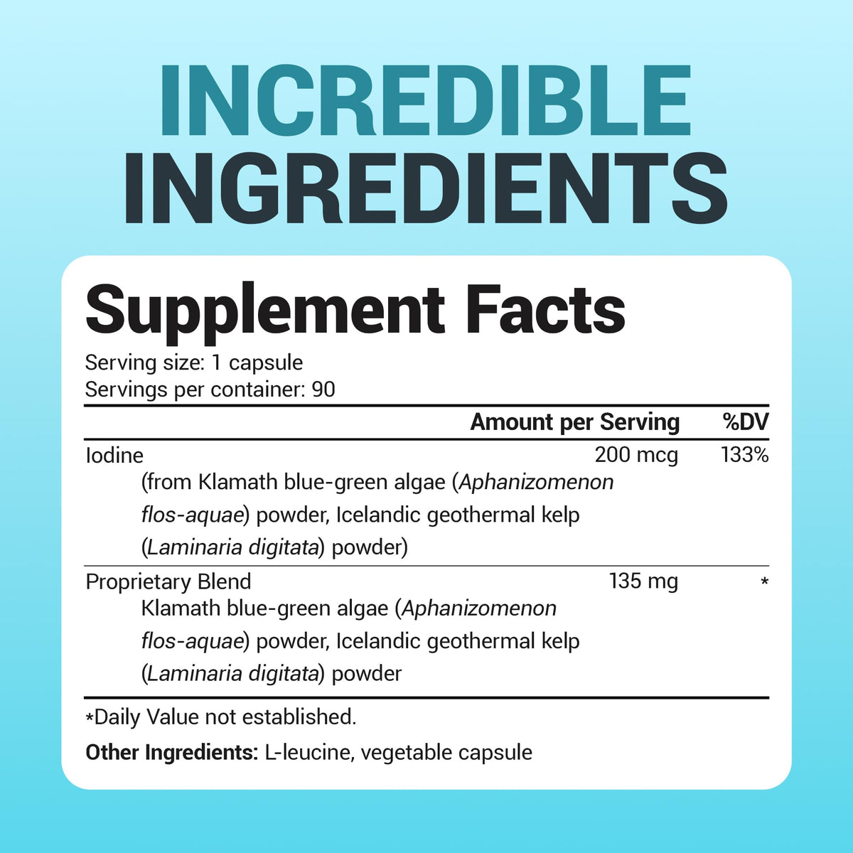 Buy supplements Dr. Berg Sea Kelp Enhanced Iodine - 200 mcg of Premium Iodine - Seaweed Blend Includes Klamath Blue-Green Algae & Sea Kelp - 90 Capsules - Vitaza UK Supplements UK