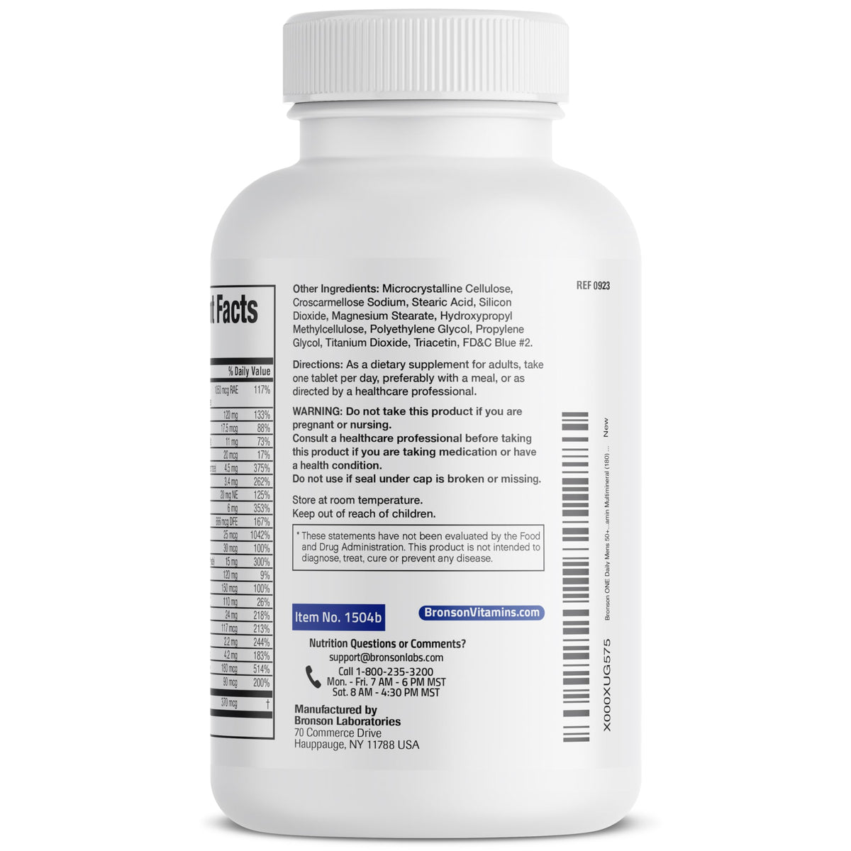 Buy supplements Bronson ONE Daily Mens 50+ Complete Multivitamin Multimineral, 180 Tablets - Vitaza UK Supplements UK