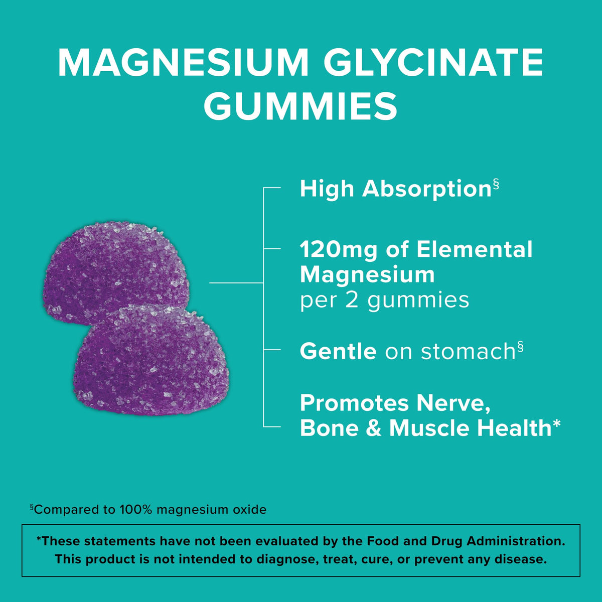Buy supplements Qunol Magnesium Glycinate Gummies, 120mg of Magnesium Glycinate, High Absorption, Mixed Berry, 90 Count (Pack of 1) - Vitaza UK Supplements UK