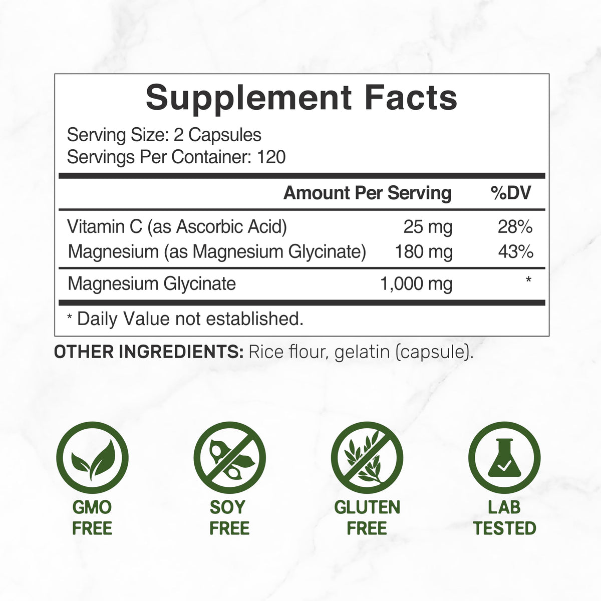 Buy supplements Magnesium Glycinate 500mg Per Capsule (1000mg Per Serving) Plus Vitamin C, 240 Capsules – 100% Chelated for Easy Absorption - Vitaza UK Supplements UK