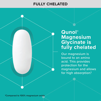 Buy supplements Qunol Magnesium Glycinate 300mg, 100% Glycinate Chelated Magnesium Supplement, 150ct Tablets - Vitaza UK Supplements UK