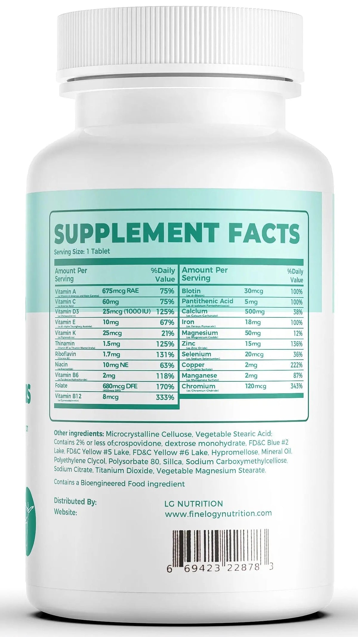finelogy Womens Multivitamin - Essential Nutrients with Iron, Vitamins A, C, D3, K, B6 and B12 Supplements for Women’s Health, Energy Hair Skin & Nails finelogyBuy Supplements Australia