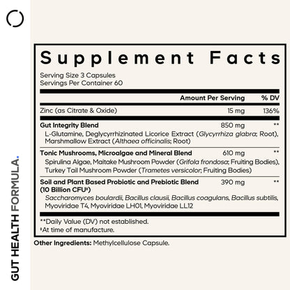Buy supplements Codeage Gut Health Supplements Vegan Formula - L Glutamine, Zinc, Turkey Tail Mushroom Powder, Tonic Mushroom, Maitake, Micro Algae, Mineral, Vitaza UK Supplements UK