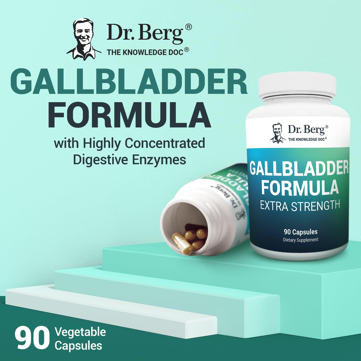 Buy supplements Dr. Berg Gallbladder Formula Extra Strength - with Ox Bile Powder and Conjugated Bile Acid - Digestive Enzymes Proprietary Blend - Full 45-Day Supply - 90 Vegetable Capsules - Vitaza UK Supplements UK