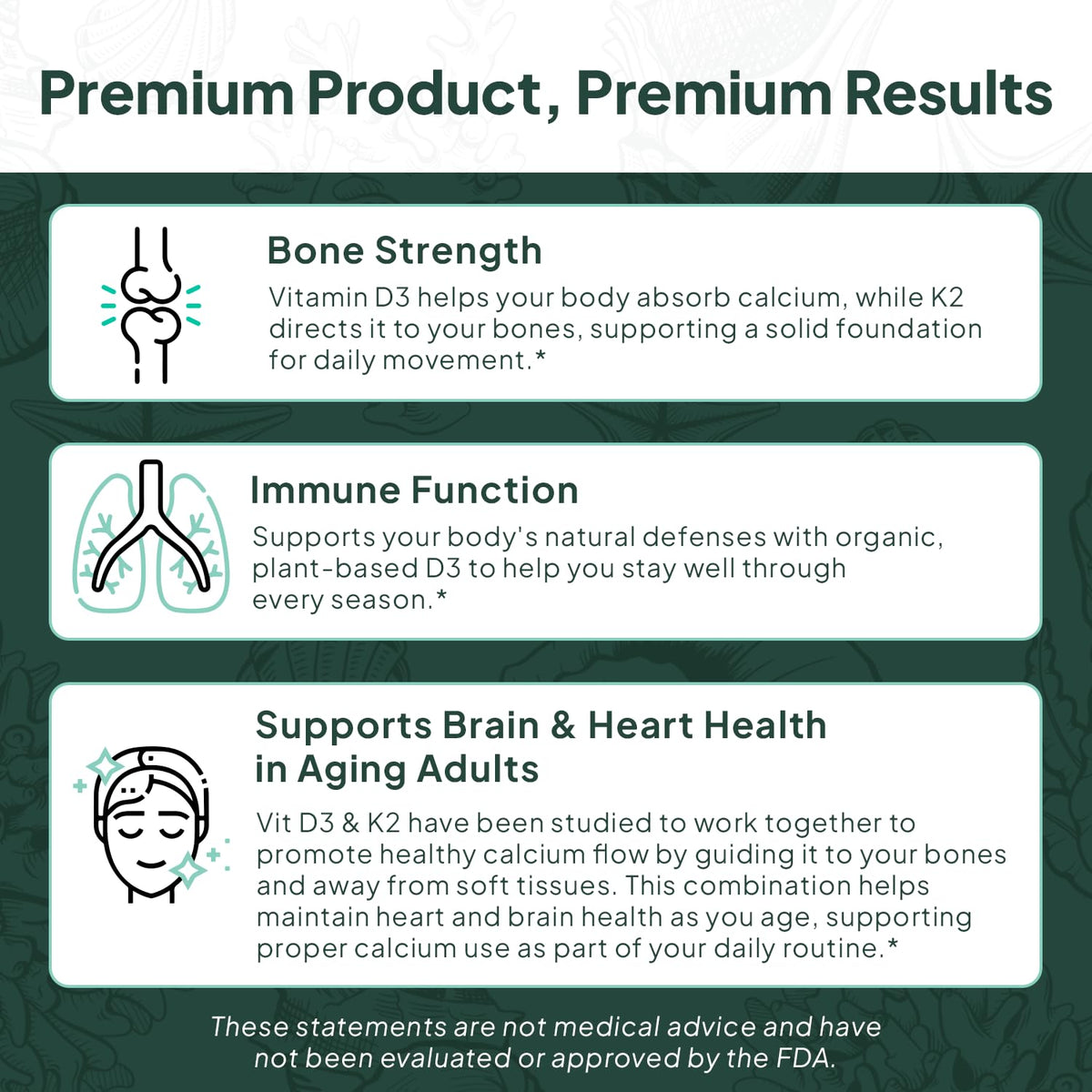 Buy supplements Organics Ocean Better D3 + K2-100% Organic VIT D3 and K2 Supplements with Maximum Bioavailability - Supports Bone Density, Calcium Balance - Vitaza UK Supplements UK