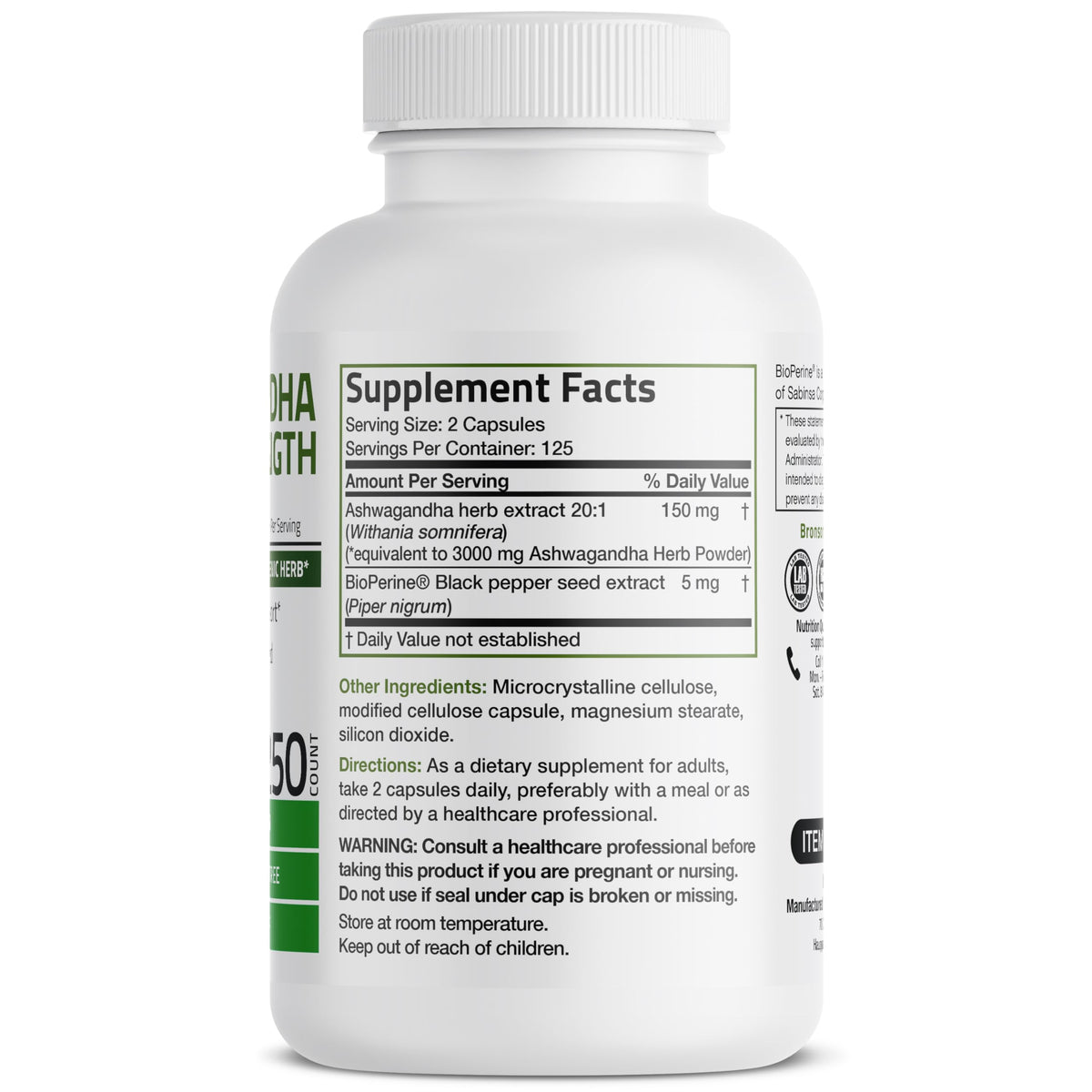 Bronson Ashwagandha Extra Strength 3000 mg Stress & Mood Support with BioPerine BronsonBuy Supplements Australia