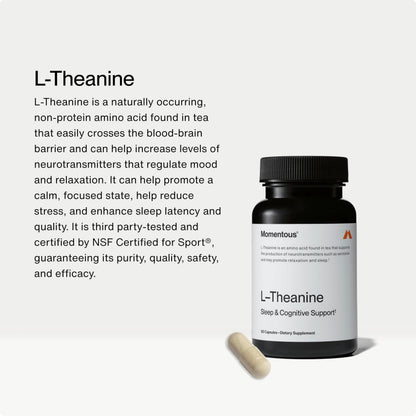 Buy supplements Momentous L-Theanine Supplement - 200 mg Capsules to Promote Relaxation & Focus - NSF Certified for Sport - Vitaza UK Supplements UK