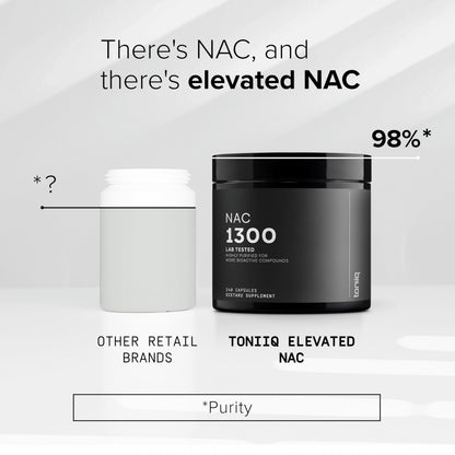 Buy supplements Toniiq 1300mg NAC - 4 Month Supply - Min. 98%+ Tested Purity - Ultra High Strength Bioavailable NAC Cysteine Supplement - 240 Vegetarian N Acetyl Cysteine - Vitaza UK Supplements UK