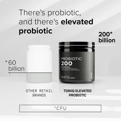 Buy supplements Toniiq 200 Billion CFU Probiotic Supplement 30 Verified Third-Party Tested Strains - Fully Shelf-Stable Probiotics Formula - Vitaza UK Supplements UK