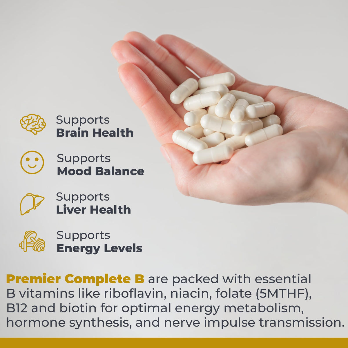 Buy supplements Premier Research Labs Complete B - Vitamin B Complex Supplement for Optimal Health | Vitamin B Supplement with Biotin | 9 Active B Vitamins | for Liver - Vitaza UK Supplements UK