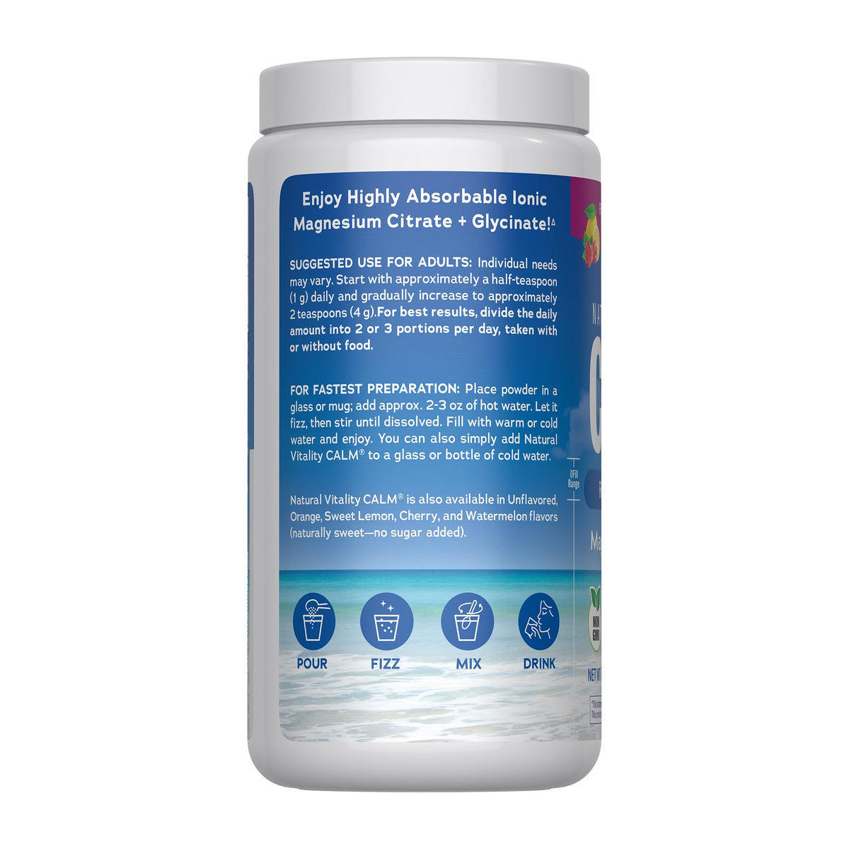 Buy supplements Natural Vitality Calm Magnesium 16oz Powder | Raspberry Lemon Flavored Supplement | Non-GMO, Vegan & Gluten Free Formula - Vitaza UK Supplements UK