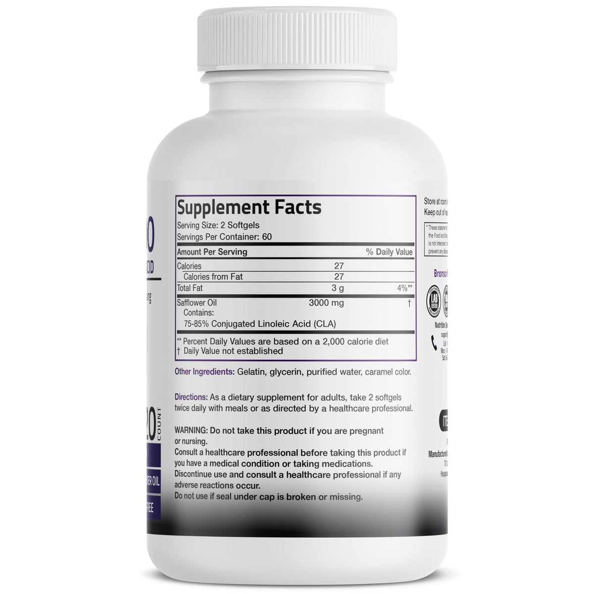 Buy supplements Bronson CLA 3000 Extra High Potency Supports Healthy Weight Management Lean Muscle Mass Non-Stimulating - Vitaza UK Supplements UK