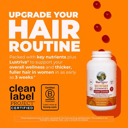Buy supplements MaryRuth's Multivitamin + Hair Growth Gummies | with Lustriva® | Biotin 10000mcg | B Vitamins | Formulated for Thicker Hair, Wrinkles, Fine Line - Vitaza UK Supplements UK