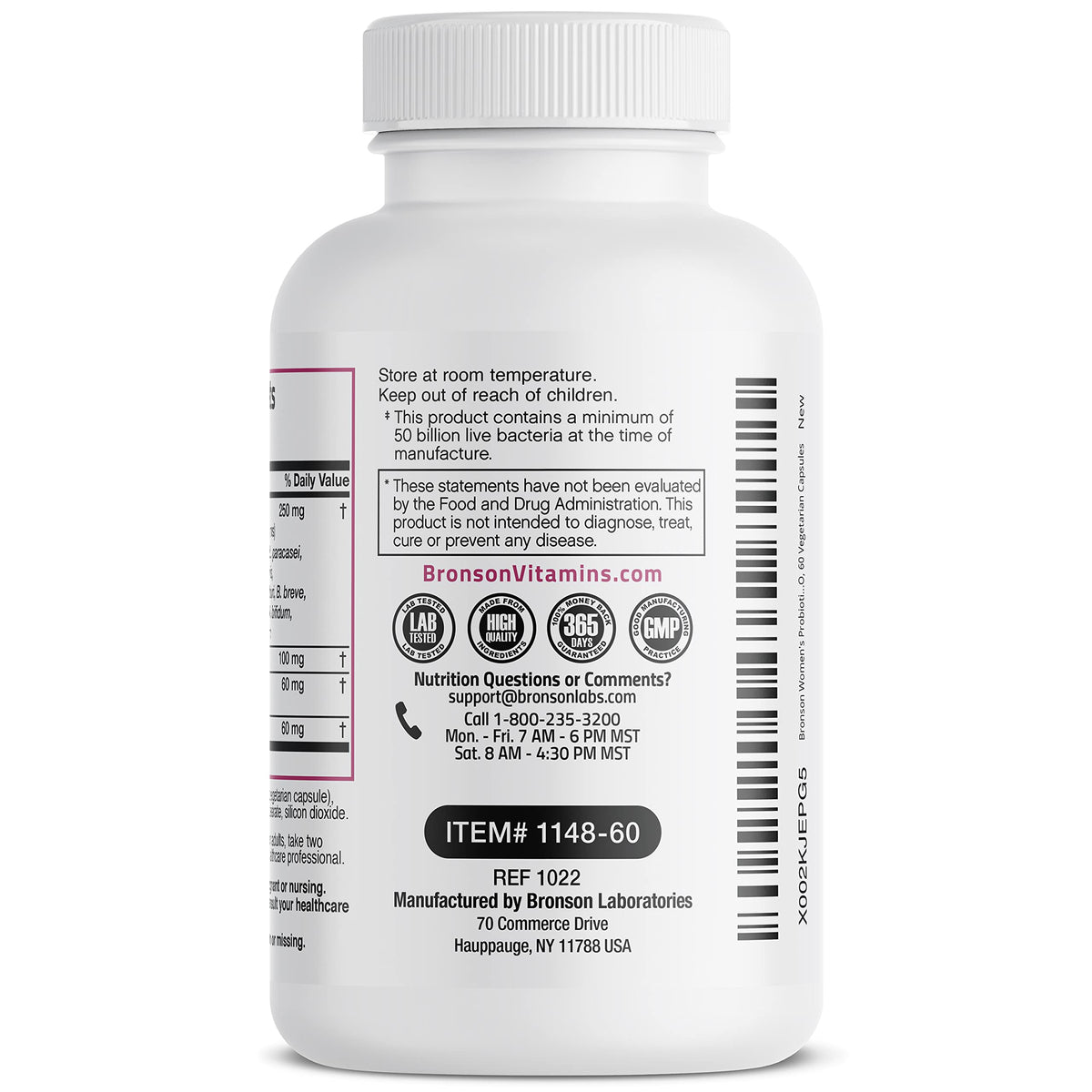Buy supplements Bronson Women's Probiotic 50 Billion CFU + Prebiotic with Cranberry & D-Mannose – Vaginal Health, Healthy Digestion, Immune Function and Urinary Tract Support, Non-GMO, 60 Vegetarian Capsules - Vitaza UK Supplements UK